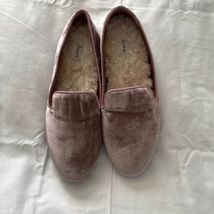 Pink Velvet Birdies Flats 9